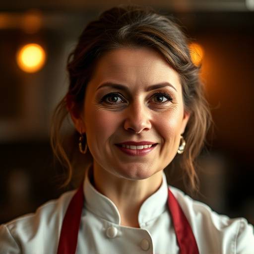 Portrait of Eleanor Blackwood, Head Chef of The Golden Spoon.